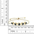 thumbnail image 2 of Gem Stone King 18K Yellow Gold Plated Silver Blue Sapphire Tennis Bracelet for Women (5.00 Cttw, Round 6MM, Gemstone September Birthstone, Fully Adjustable up to 9 inch), 2 of 2