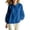 Blue, variant on Ruffled Tops For Women Frilled Crew Neck Bow Tie Puff Long Sleeve Blouse Oversized Casual Cute Shirts (S, Blue)