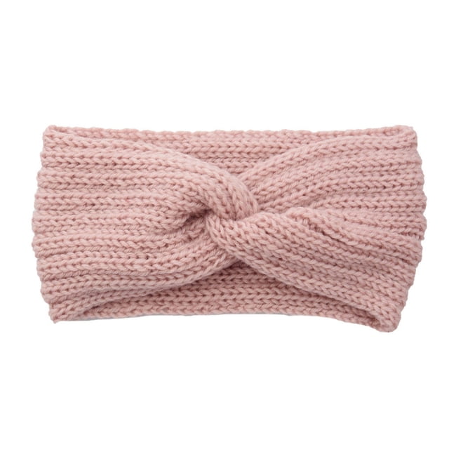ziyahi Womens Hiver Bandeau Coupe-Vent Tricoté Cache-Oreilles Style Simple Décoration Accessoires de Coiffure pour les Femmes Crevettes Roses