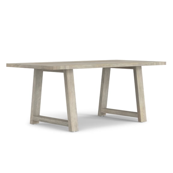Simpli Home Whitley 72 inch Wide Solid Mango Farmhouse Dining Table in White Wash
