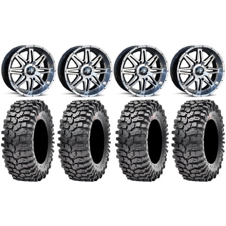 MSA Dark Tint Vibe 14 UTV Wheels 30 Roxxzilla 396 Tires Yamaha Viking Wolverine YXZ1000R CFMoto ZForce 950 UForce 1000