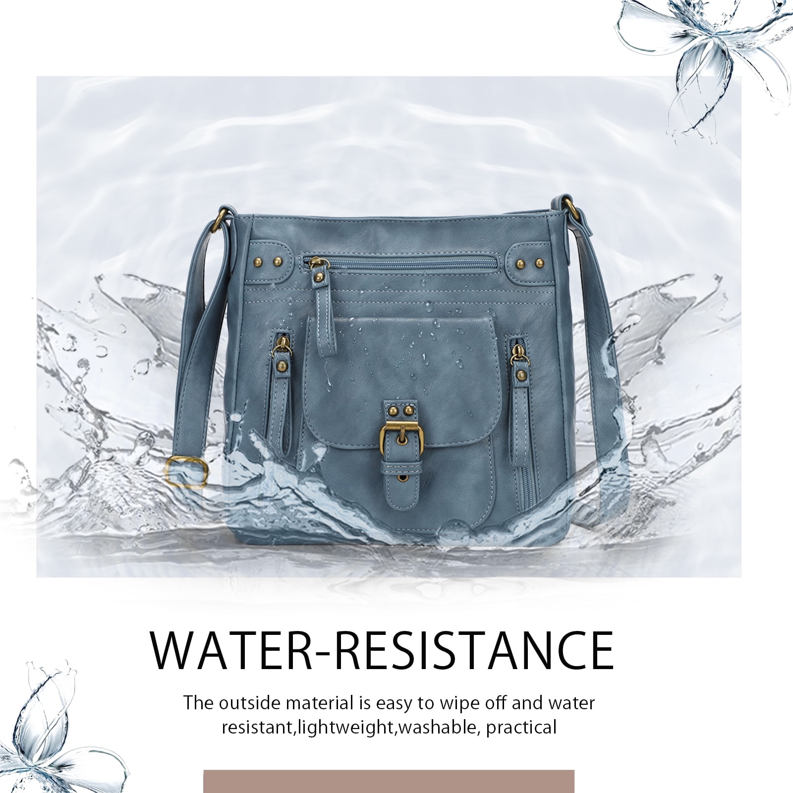 KL928 Medium Crossbody Purses for Women Handbag Leather Crossbody Shoulder Bags with Multi Pockets