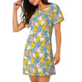thumbnail image 2 of Naloa Colorful Duck Print Women Nightgowns,Womens Loungewear,Short Sleeve Sleepwear,Comfy Ladies Nightdress, 2 of 6