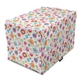 thumbnail image 1 of Flower Dog Crate Cover, Playful Garden Colorful Meadow with Blossoming Flowers Strawberries Birds Animals, Easy to Use Pet Kennel Cover for Medium Large Dogs, 35" x 23" x 27", Multicolor, by Ambesonne, 1 of 6
