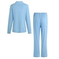 thumbnail image 3 of RH Women Pajamas Set Button Down Sleepwear Long Sleeve Nightwear Long Pants Pj Set S-XXL RHW4013, 3 of 7