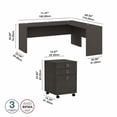 thumbnail image 4 of Echo 72W L Shaped Computer Desk with Drawers in Charcoal Maple - Engineered Wood, 4 of 6