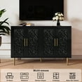 thumbnail image 7 of HLR 48" Accent Cabinet with 4 Doors, Vintage Hollow Carving Storage Credenza, Sideboards and Buffets Cabinet for Living Room, Kitchen, Dining Room, Entryway,Black, 7 of 7