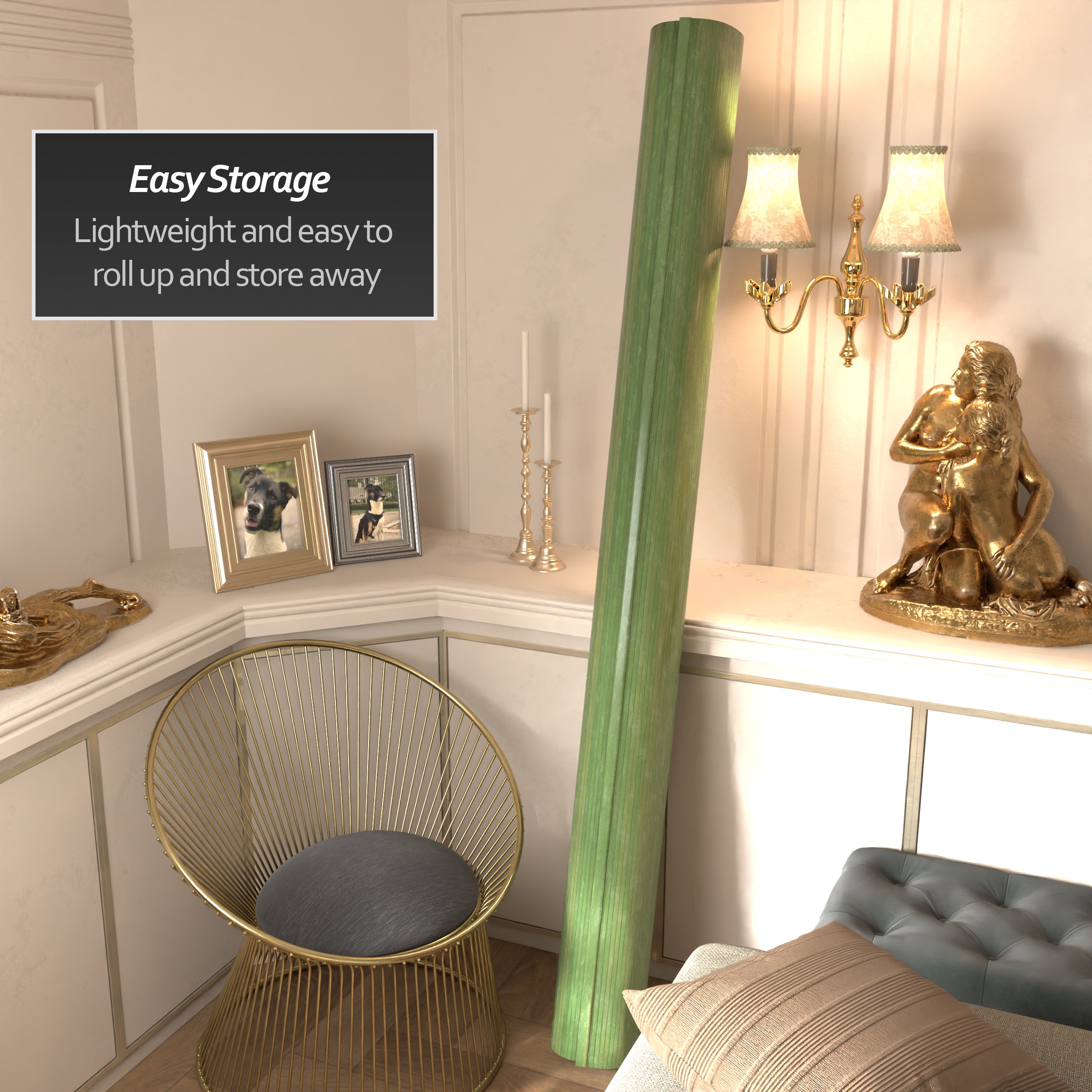 7 ft. Tall Bamboo Wave Screen - Sage