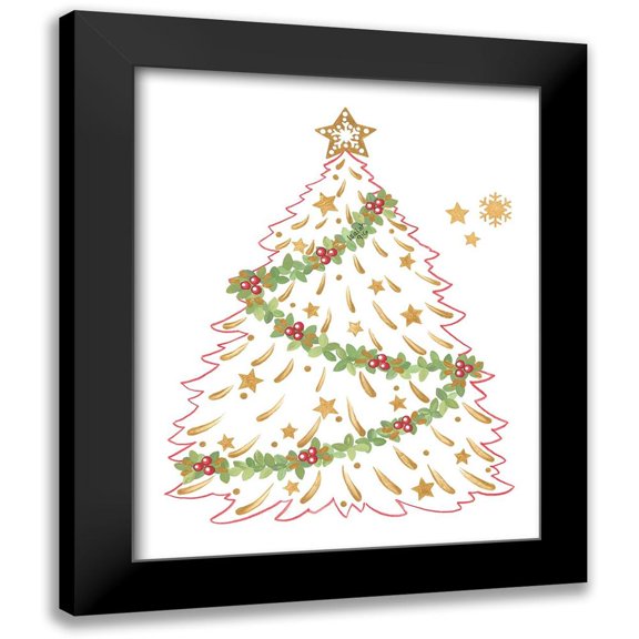 LaPoint, Annie 12x14 Black Modern Framed Museum Art Print Titled - Deck the Halls Christmas Tree