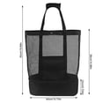 thumbnail image 3 of Soidarity Bolso de playa de malla con correas para los hombros, bolso de red reutilizable, bolso de mano para Picnic, transportador de almacenamiento de Kits de desorden para acampar Negro Soidarity OD011035-01B, 3 of 6