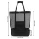 thumbnail image 3 of Soidarity Bolso de playa de malla con correas para los hombros, bolso de red reutilizable, bolso de mano para Picnic, transportador de almacenamiento de Kits de desorden para acampar Negro Soidarity OD011035-01B, 3 of 6