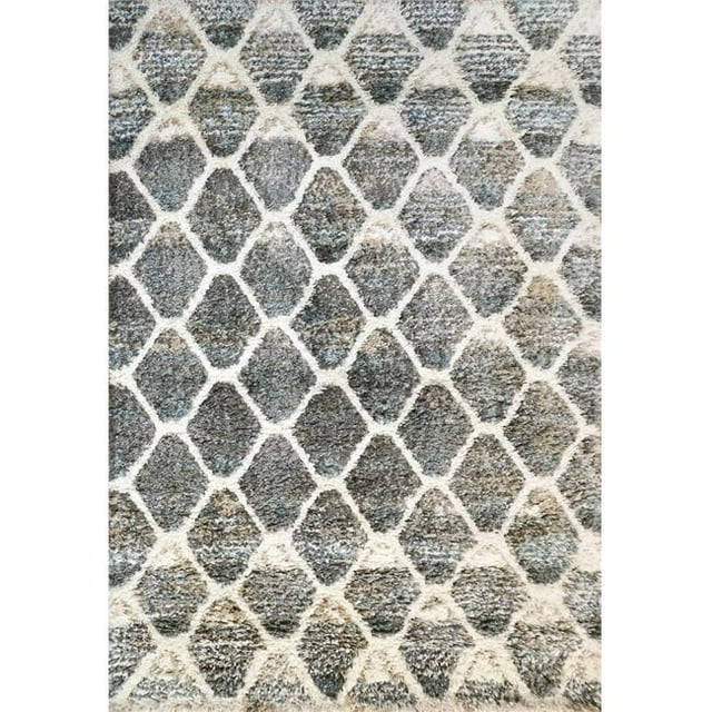 Dynamic Rugs AX285813910 2 ft. 2 in. x 7 ft. 7 in. Aura 5813 Area Rug, 910 Grey & Ivory