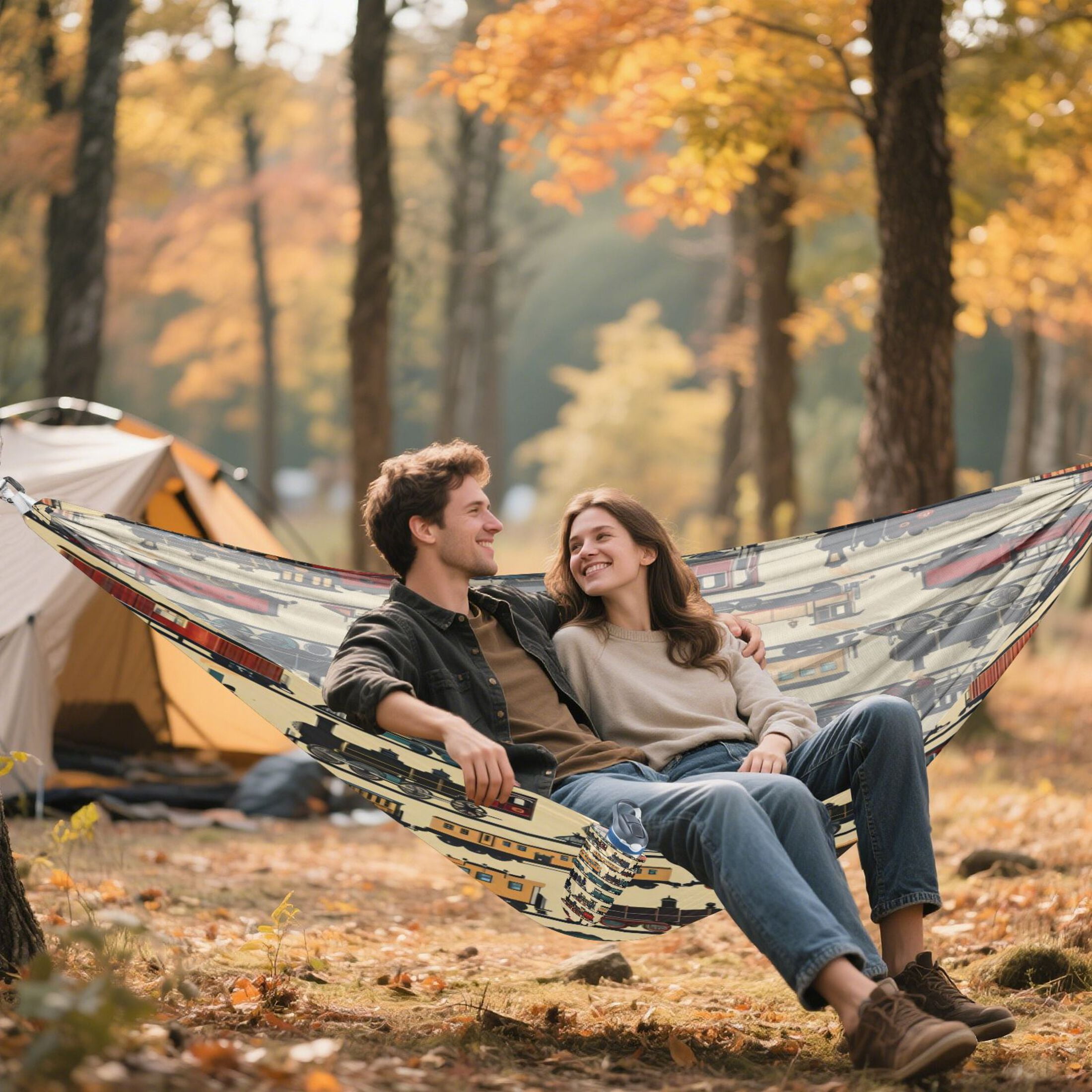 Hammock Camping Hammock Nylon Portable Hammock Travel Camping Hammock Multicolor Train