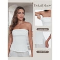 thumbnail image 4 of Women Summer Going Out Tube Tops Backless Off Shoulder Side Split Sexy Bustier Tops, 4 of 5