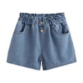 thumbnail image 3 of Denim Shorts for Kids Girls Casual Straight Leg Jeans Jorts with Pockets Girls Summer Clothes 5-6 Years, 3 of 7