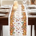 thumbnail image 3 of Orange Yellow Pumpkins 108 Inch Table Runner, Autumn Leaves Retro Farmhouse Dresser Scarf Cotton & Linen Tablerunner for Dining/Kitchen Island/Holiday Party Décor 13" x 108", 3 of 9