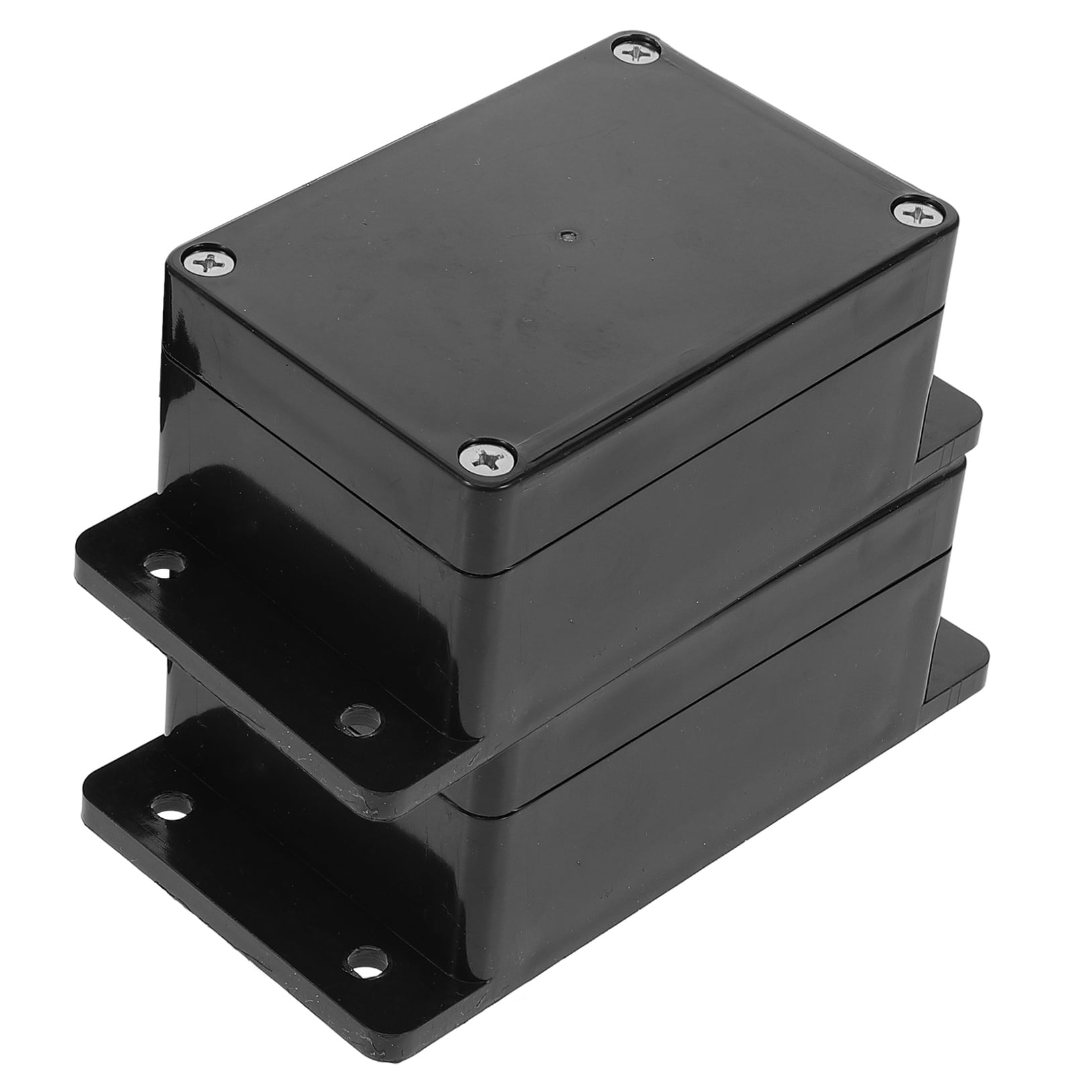 FOMIYES 2Pcs Waterproof Junction Box Plastic Electrical Project Case Outdoor Cord Protector Storage Black