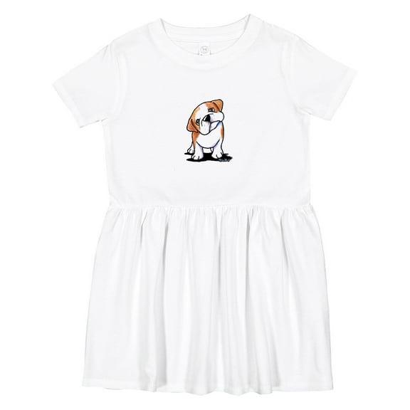 Inktastic Kiniart Bulldog Puppy Girls Toddler Dress
