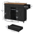 thumbnail image 6 of HOOBRO Kitchen Island, Kitchen Island Cart, Kitchen Island on Wheels, Kitchen Island with Power Outlet, Cup Holders, Wine Rack, Large Countertop, Adjustable Shelves, Black and Rustic Brown BF14UZD01, 6 of 12