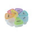 thumbnail image 3 of Caja de medicamentos pequeña con diseño de arcoíris de flores, caja de medicamentos portátil para llevar, caja de almacenamiento de medicamentos de viaje de 7 rejillas, para los 7 días de la semana, 3 of 6