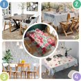 thumbnail image 4 of Pioneer Flower Floral Print Pattern Rectangle Tablecloth 60"x84",Waterproof Polyester Rectangle Table Cloth, Wipeable Spillproof Polyester Tablecloth for Dining, Camping, Indoor and Outdoor, 4 of 5