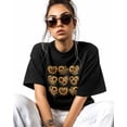thumbnail image 2 of T Shirts for Women Short Sleeve Cotton Crewneck T-Shirt, Sunflower Leopard Print Love Heart Tee Tops Casual Basic T-Shirts, XS-5XL Black 5XL, 2 of 7