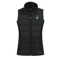 thumbnail image 2 of Women's Cutter & Buck  Black Detroit Lions Throwback Evoke Hybrid Eco Softshell Recycled Full-Zip Vest, 2 of 3