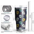 thumbnail image 6 of 30oz Navy Colorful Skull Pattern Tumblers Stainless Steel Tumbler with Lid and Straw,Vacuum Insulated Double Wall Travel Tumbler Cups Mug with Cleaning Brush for Coffee,Tea, 6 of 7