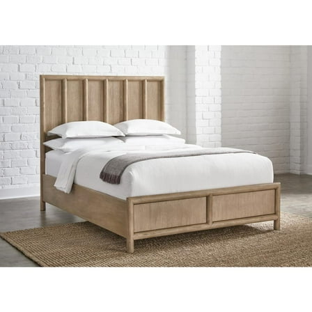 Modus Furniture Dorsey Wooden Panel Bed in Granola