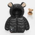 thumbnail image 2 of KPOPLK Boys' Reversible Lightweight Puffer Jacket Hooded Water-Resistant Winter Coat(4-5 Years,Black), 2 of 4