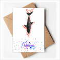 thumbnail image 1 of Sharks Hang Upside-down Bloodstains Suspension Welcome Back Greeting Cards Envelopes Blank, 1 of 3