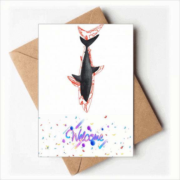 Sharks Hang Upside-down Bloodstains Suspension Welcome Back Greeting Cards Envelopes Blank