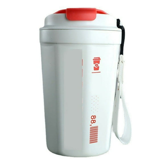 Taza de café aislada Nikou 390 ml acero inoxidable color blanco