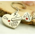 thumbnail image 3 of Couple Keychain Keyring Lover Sweetheart Gift for Valentine's Day / Wedding Anniversary / Birthday (Silver), 3 of 3