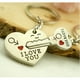 thumbnail image 3 of KAKOWELY Llavero de pareja, regalo para enamorados, San Valentín, aniversario de bodas o cumpleaños (plata), 3 of 3