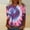 Hot Pink, variant on VgaVtl T-Shirts Womens Plus Size Long Sleeve Purple Plus Size Womens Tops Tie-Dye Loose Print Casual Tops