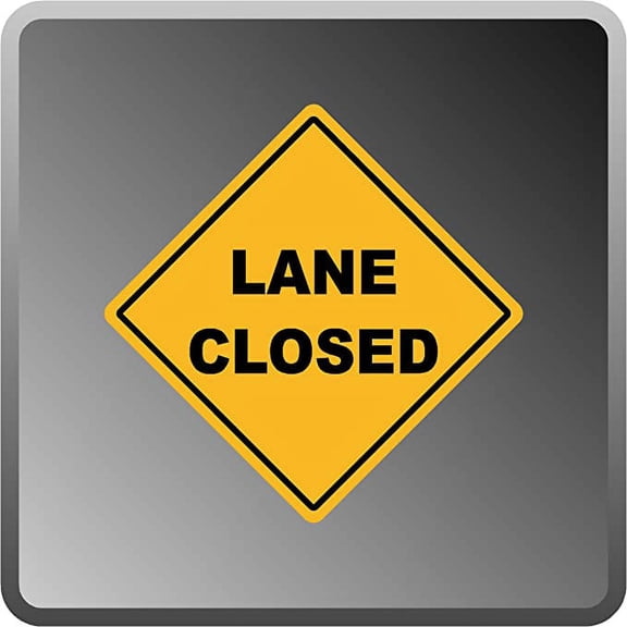 Lane Closed Aluminum .40" Thick Sign 16"x16"