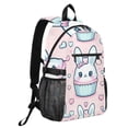 thumbnail image 2 of JIALIOU 14" Laptop Backpack Waterproof Airline Approved Stylish Casual Daypack for Travel Business College Work, Cute Rabbit in Cupcake, 2 of 8