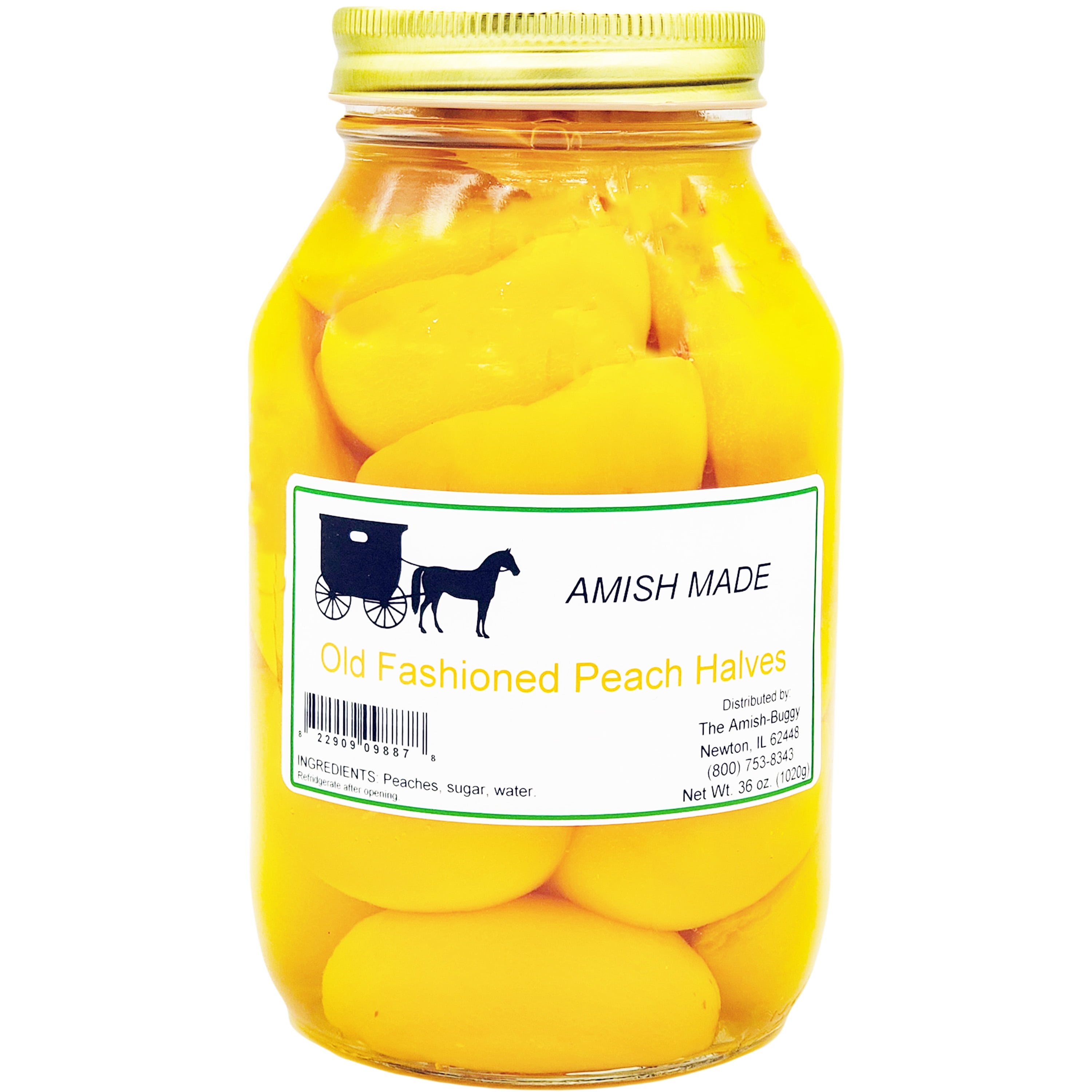 Amish Made Canned Fruit Old Fashioned Peach Halves (2-32 oz. Jars)