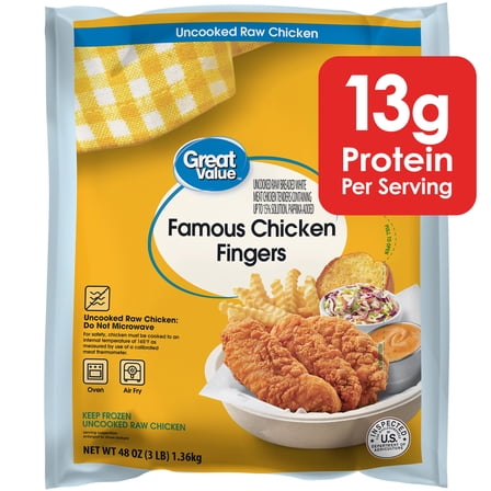 Great Value Famous Chicken Fingers, 48 oz (Frozen)