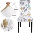 thumbnail image 2 of Dining Room Chair Covers Set of 4, Stretch Printed Kitchen Chair Slipcovers Removable Washable Parsons Chair Covers Protector for Dining Room, Hotel, Ceremony (Leaf Pattern), 2 of 6