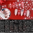 thumbnail image 4 of Apuakthei 6 hojas de pegatinas navideñas, pegatinas de copos de nieve, decoraciones para uñas, pegatinas autoadhesivas para uñas con copos de nieve, calcomanías para uñas con temática navideña en 3D,, 4 of 8