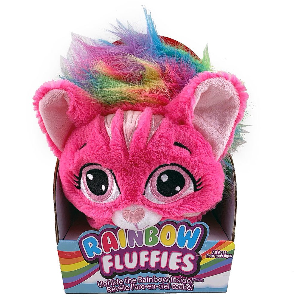 Rainbow Fluffies Animal Stuffed with Rainbows Pink Kitty Walmart