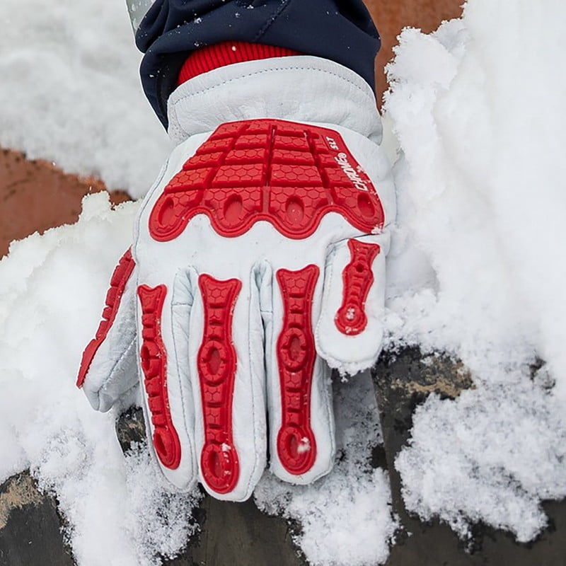 Chrome SLT 4067W-M Leather Winter Gloves Impact Work Gloves, A7 Cut, C100 Thinsulate Liner, Medium