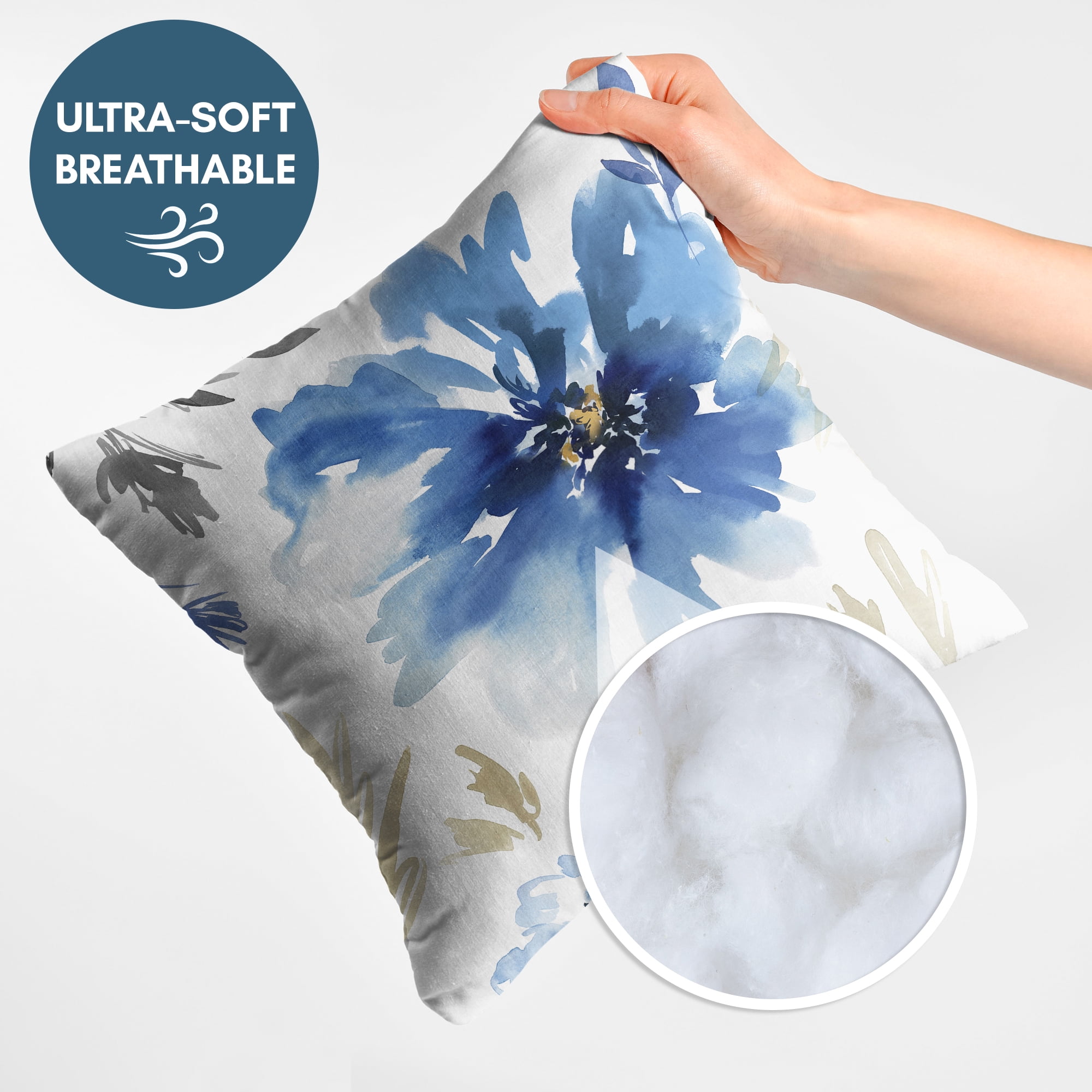 Americanflat 16"x16" Floral Throw Pillow with Premium Polyester