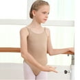 thumbnail image 4 of ZACPNCV Girls Long Sleeve Ballet Leotards One Piece Gymnatics Dance Kids Stretch Gymnastics Bodysuit Ballet Outfits Beige 4-7 Years, 4 of 9