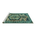 thumbnail image 2 of Ahgly Company Machine Washable Indoor Rectangle Persian Turquoise Blue Traditional Area Rugs, 3' x 5', 2 of 4