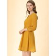 thumbnail image 4 of INSPIRE CHIC Women's Solid Cute V Neck Half Sleeve Flowy A-Line Chiffon Dress, 4 of 6