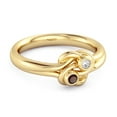 thumbnail image 2 of Love Knot 0.04 Ctw Garnet 925 Sterling Silver Yellow Plated Commitment Women Valentines Day Gifts Ring, 2 of 3