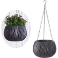 thumbnail image 3 of Diseño moderno elegante, diseño transpirable: jardinera colgante con riego automático para plantas de interior y exterior en color negro, jardinera de resina con cadena para decoración de césped,, 3 of 5